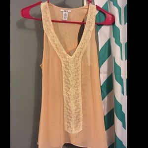 Cream/Pink dressy tank top